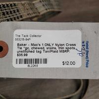 1 ONLY Nylon Cross Tie *gc, chewed, stains, thin spots, unstitched tag
