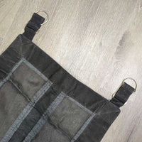 Closed Hvy Mesh & Thick Nylon Web Stall Guard, light D Rings *xc/vgc, mnr rusty D's, dirty, chips, hair & rubs
