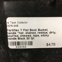 Flat Back Bucket, handle *fair, stained, residue, dirty, scuffed, chewed, tape, sticky handle
