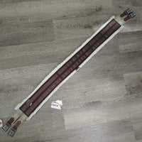 Nylon Web Fleece Girth, 2x els *fair, v.thin & holey edges, clean, clumpy, mnr hair, elastic: stretched, broken & frayed edges
