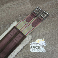 Nylon Web Fleece Girth, 2x els *fair, v.thin & holey edges, clean, clumpy, mnr hair, elastic: stretched, broken & frayed edges
