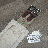 Nylon Web Fleece Girth, 2x els *fair, v.thin & holey edges, clean, clumpy, mnr hair, elastic: stretched, broken & frayed edges

