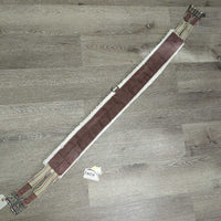 Nylon Web Fleece Girth, 2x els *fair, thin & holey edges, clean, clumpy, mnr hair, older, elastic: stretched, frayed edges
