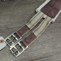 Nylon Web Fleece Girth, 2x els *fair, thin & holey edges, clean, clumpy, mnr hair, older, elastic: stretched, frayed edges
