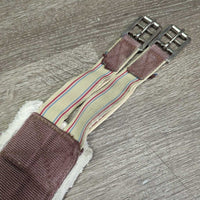 Nylon Web Fleece Girth, 2x els *fair, thin & holey edges, clean, clumpy, mnr hair, older, elastic: stretched, frayed edges
