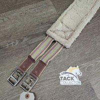 Nylon Web Fleece Girth, 2x els *fair, thin & holey edges, clean, clumpy, mnr hair, older, elastic: stretched, frayed edges
