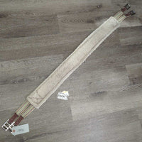 Nylon Web Fleece Girth, 2x els *fair, thin & holey edges, clean, clumpy, mnr hair, older, elastic: stretched, frayed edges

