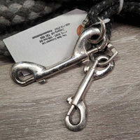 Cotton Lungeing Aid, 2 Double Ended Snaps *gc/fair, dirt, hair, pills, threads, frays, snags, replaced snaps, zip tie repair

