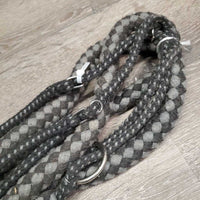 Cotton Lungeing Aid, 2 Double Ended Snaps *gc/fair, dirt, hair, pills, threads, frays, snags, replaced snaps, zip tie repair