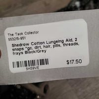 Cotton Lungeing Aid, 2 Double Ended Snaps *gc/fair, dirt, hair, pills, threads, frays, snags, replaced snaps, zip tie repair