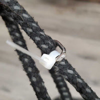 Cotton Lungeing Aid, 2 Double Ended Snaps *gc/fair, dirt, hair, pills, threads, frays, snags, replaced snaps, zip tie repair