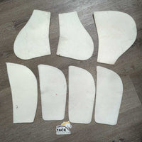 7 Felt Shims: 3 Front, 4 Back *vgc, marker, dirty, hair, stains, clumps
