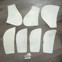 7 Felt Shims: 3 Front, 4 Back *vgc, marker, dirty, hair, stains, clumps
