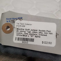 Quilt Jumper Saddle Pad, 2x piping *vgc, clean, pilly, mnr hair, stains, rubs, puckers, creased
