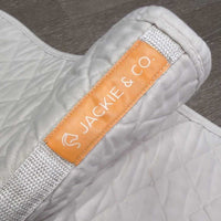 Quilt Jumper Saddle Pad, "Precision Saddle Fitting" *gc/fair, clean, v.dingy, v.puckered
