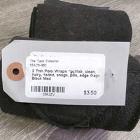 2 Thin Polo Wraps *gc/fair, clean, hairy, faded, snags, pills, edge frays
