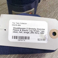 2 Stretchy Exercise Fleece & Elastic Leg Wraps *vgc, clean, hair, snags, pills
