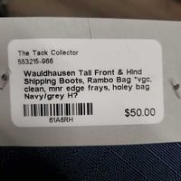 Tall Front & Hind Shipping Boots, Rambo Bag *vgc, clean, mnr edge frays, holey bag
