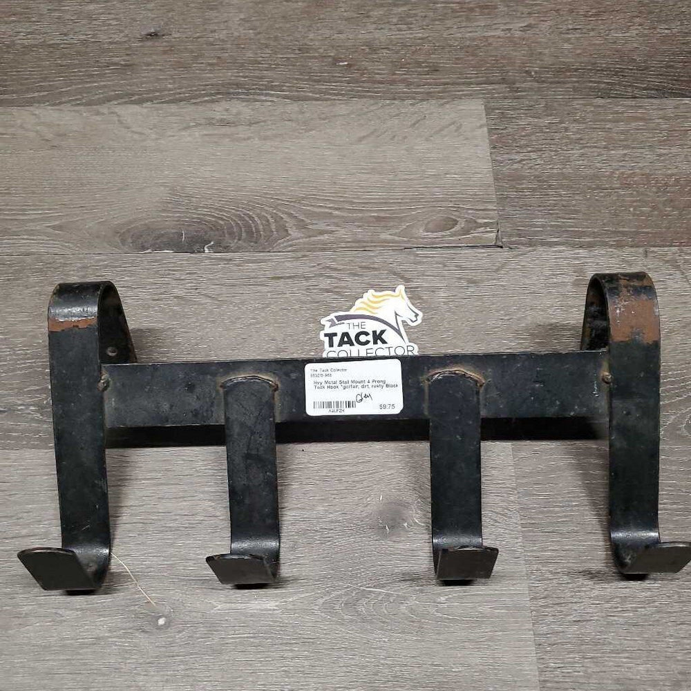 Hvy Metal Stall Mount 4 Prong Tack Hook *gc/fair, dirt, rusty