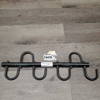 Stall Mount 4 Hook Tack - Bridle Rack *fair, dirt, rusty, peeled
