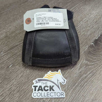 1 ONLY Leather Anatomical No Turn Bell Boot, velcro *gc/fair, clean, discolored, holey, rubs, rubs, scratches

