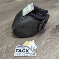 1 ONLY Leather Anatomical No Turn Bell Boot, velcro *gc/fair, clean, discolored, holey, rubs, rubs, scratches
