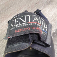 1 ONLY Leather Anatomical No Turn Bell Boot, velcro *gc/fair, clean, discolored, holey, rubs, rubs, scratches
