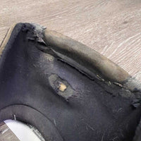 1 ONLY Leather Anatomical No Turn Bell Boot, velcro *gc/fair, clean, discolored, holey, rubs, rubs, scratches
