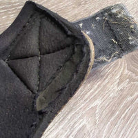 1 ONLY Leather Anatomical No Turn Bell Boot, velcro *gc/fair, clean, discolored, holey, rubs, rubs, scratches
