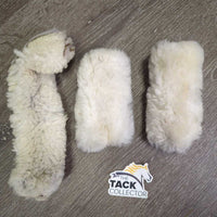 3 Sheepskin Halter Fuzzies *2: xc/like new, 1: clumpy, stiff, hairy, stains, thin edges
