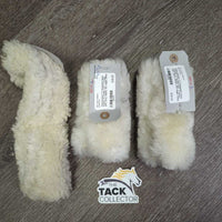 3 Sheepskin Halter Fuzzies *2: xc/like new, 1: clumpy, stiff, hairy, stains, thin edges
