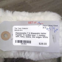 3 Sheepskin Halter Fuzzies *2: xc/like new, 1: clumpy, stiff, hairy, stains, thin edges
