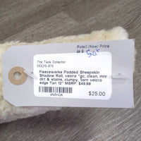 Padded Sheepskin Shadow Roll, velcro *gc, clean, mnr dirt & stains, clumpy, torn velcro edge

