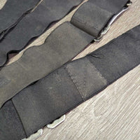 2 Stretchy Elastic Blanket Belly Straps, 2x Adjustable, 2x T Bar Ends *gc, mnr stretched, clean, discolored, stains, residue, faded, snags, pills
