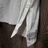 LS Show Shirt, 1/3 Button up, Snap Collar *gc, dingy, puckers, crinkled collar, older
