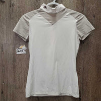 SS Show Shirt, 1/4 Back Snaps, snap collar *gc/fair, stitching: rubs & undone, v.stiff & crinkled collar, dingy
