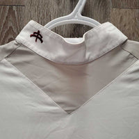 SS Show Shirt, 1/4 Back Snaps, snap collar *gc/fair, stitching: rubs & undone, v.stiff & crinkled collar, dingy
