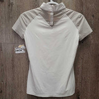 SS Show Shirt, 1/4 Back Snaps, snap collar *gc/fair, stitching: rubs & undone, v.stiff & crinkled collar, dingy

