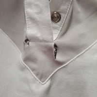 SS Show Shirt, 1/4 Back Snaps, snap collar *gc/fair, stitching: rubs & undone, v.stiff & crinkled collar, dingy
