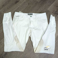 MENS Euro Seat Breeches *gc, older, peeled & discolored knees, stains, ppuckers, mnr discolored seat & legs
