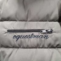 Quilt Puffer Vest, hood, zipper *gc, dirty, stains
