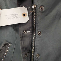 Technical Show Jacket, bling, zipper, snap *gc, pulled pit seams, seam puckers, stained cuffs, faded?
