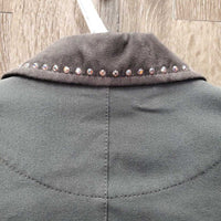 Technical Show Jacket, bling, zipper, snap *gc, pulled pit seams, seam puckers, stained cuffs, faded?
