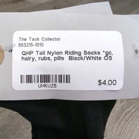 Tall Nylon Riding Socks *gc, hairy, rubs, pills
