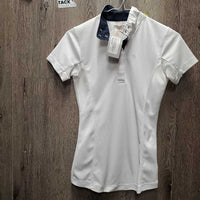 SS Show Sun Shirt, 1/3 Snap Up, snap collar, mesh pits *gc, mnr undone collar stitching, seam puckers & stains
