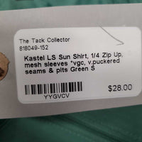 LS Sun Shirt, 1/4 Zip Up, mesh sleeves *vgc, v.puckered seams & pits