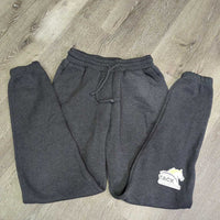Hvy Fleece Sweat Pants *gc, clumpy inside, seat/legs rubs & pills, cracking logos
