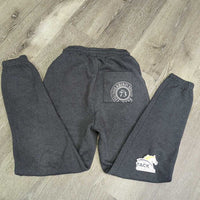 Hvy Fleece Sweat Pants *gc, clumpy inside, seat/legs rubs & pills, cracking logos
