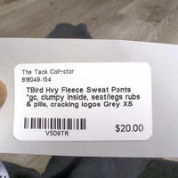 Hvy Fleece Sweat Pants *gc, clumpy inside, seat/legs rubs & pills, cracking logos
