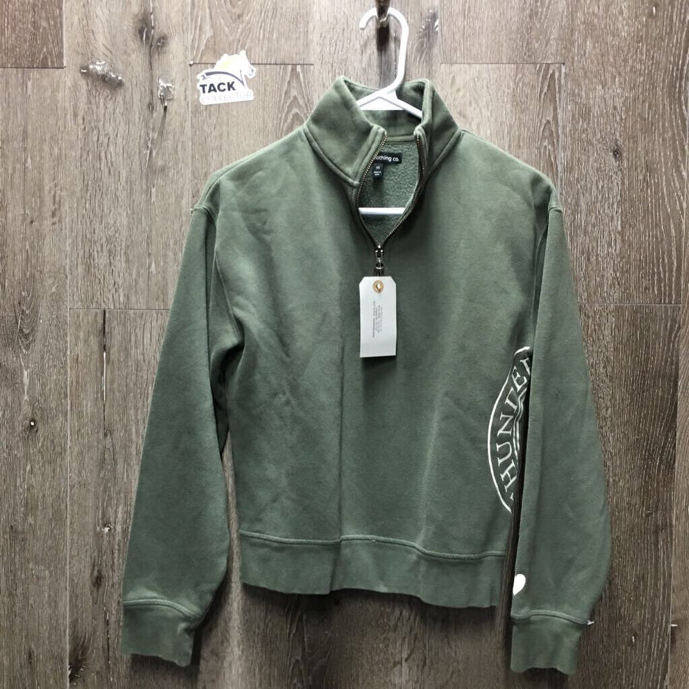 Hvy Sweatshirt, 1/4 Zip Up *vgc, mnr seam rubs & frays